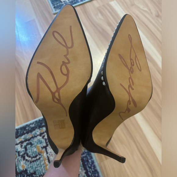 Karl Lagerfeld Cyron Leather Pearl Studded Stiletto Booties Size 6 New - Picture 15 of 15